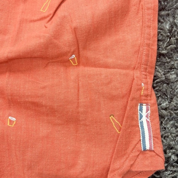 Jachs NY Men's Short Sleeve red Collar Button Down Shirt Size Medium - Picture 8 of 14